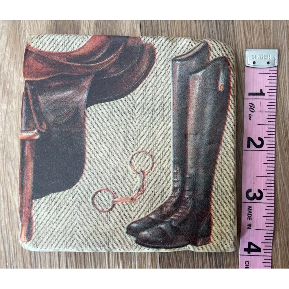 Hobbella's‎ Wardrobe Equestrian Handmade Natural Stone Coaster Set of 4